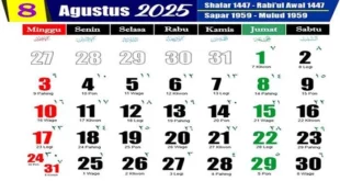 kalender jawa agustus 2025