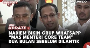 Nadiem Makarim Buat Grup WhatsApp Mas Menteri Core Team Koordinasi Cepat Isu Strategis