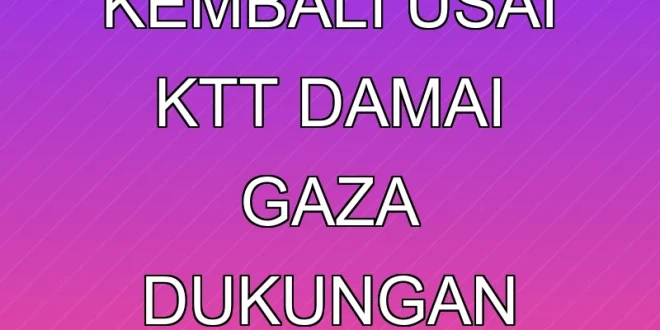 Prabowo Subianto Kembali Usai KTT Damai Gaza, Dukungan Indonesia Tegas