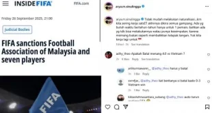 FAM Perberat Hukuman 7 Pemain Sepak Bola Nasional Malaysia