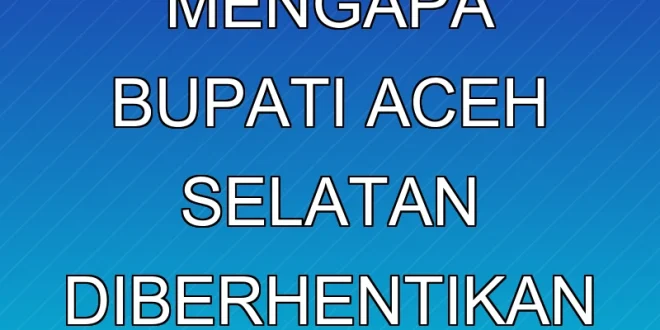 Nasib Mirwan: Mengapa Bupati Aceh Selatan Diberhentikan Sementara?