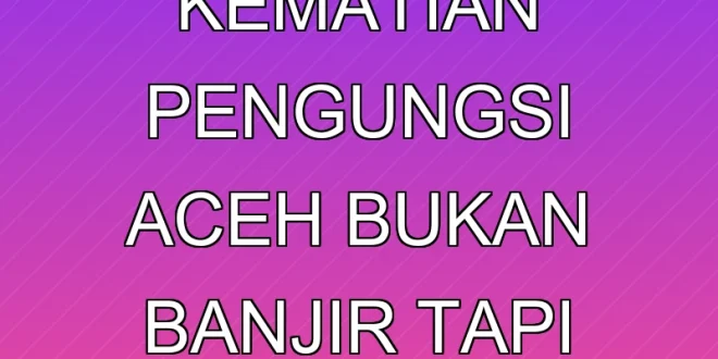Penyebab Kematian Pengungsi Aceh Bukan Banjir, Tapi Kelaparan