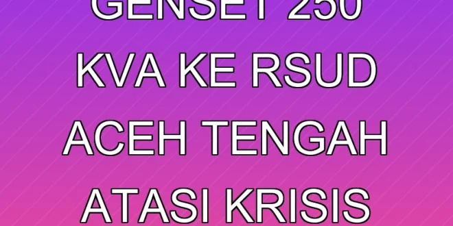 PLN Kirim Genset 250 kVA ke RSUD Aceh Tengah Atasi Krisis Listrik