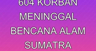 Update BNPB: 604 Korban Meninggal Bencana Alam Sumatra Terbaru