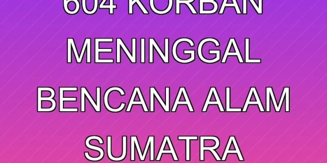 Update BNPB: 604 Korban Meninggal Bencana Alam Sumatra Terbaru